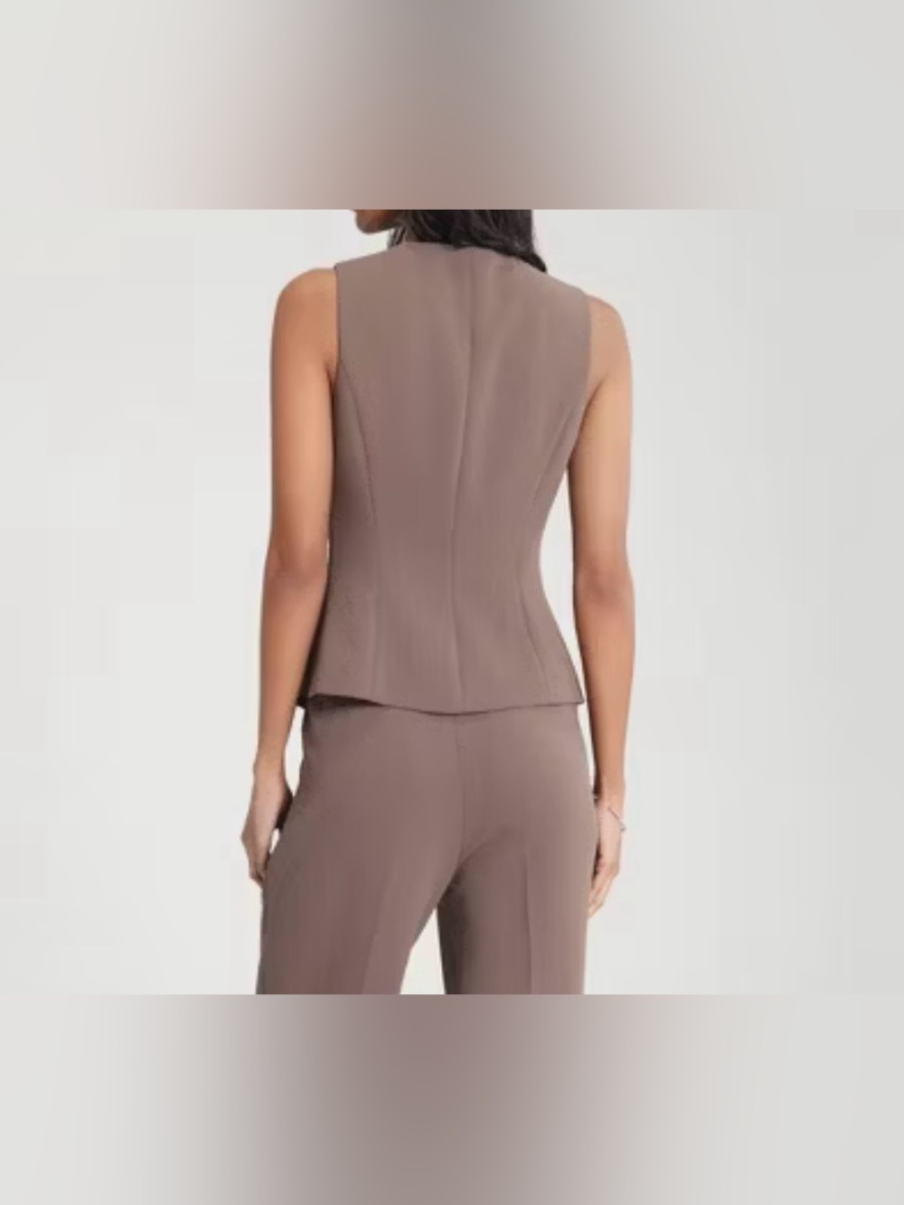 Women's Long Waistcoat Vest - A New Day™ Black-size:L - Picture 3 of 7